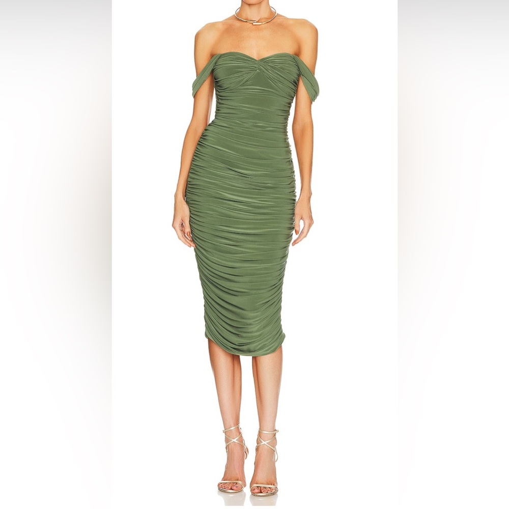 Norma Kamali Olive Green Dress